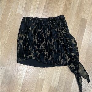 Black velvet/gold shimmer mini skirt